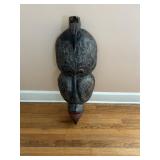 39' Hand Carved Wooden Tribal Mask