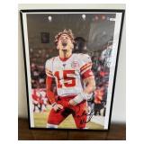 Framed Patrick Mahomes Fabric Print