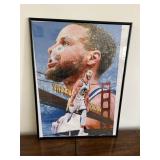 Framed Stephen Curry Fabric Print