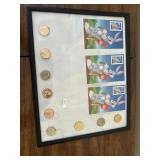 Framed Money and Stamp Bugs Bunny Lot
