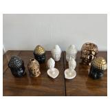 Collection of Ceramic Buddha Heads/Incense Burners