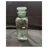 Vintage Green Glass Canister Jar
