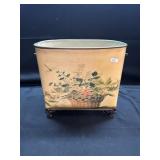 Painted Toile Wastebasket
