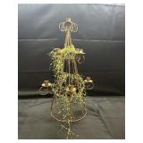 Gold Tone Multi Tier Cone Tree Candleholder