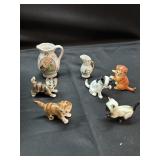 vintage porcelain cat figurines and more