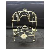 vintage metal cage-style centerpiece candelabra