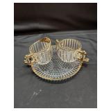 Jeannette Glass National Sugar/Cream/Tray 22KT