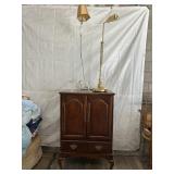 TV Armoire and Two Floor Lamps