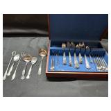 Engraved Old Co. Silverplate Flatware w/box