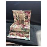 1980s chintz floral fabric-covered jewelry box