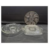 Fostoria Heather/Fern Dot Relish/Square Platter