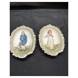 Lefton 'Pinkie' and 'Blue Boy' 3D bisque porcelail