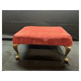Velour Footstool w/metal Feet