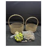 Gold Beaded Basket Lot