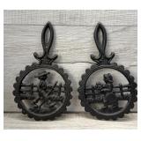 VINTAGE CAST IRON KITCHEN TRIVETS DECOR