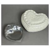 TRINKET JEWELRY BOX HEART & HEART SHAPED DISH