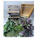 HOME DECOR WOOD DISPLAYS WITH GREENERY