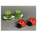 ASPARAGUS & LADY BUG SALT & PEPPER SHAKERS