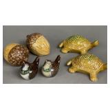 ACORN BIRDS TURTLES SALT & PEPPER SHAKERS