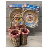 PICNIC WARE BAMBOO PLATE HOLDERS UTENSIL CADDY