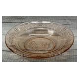 PINK DEPRESSION GLASS SHARON OPEN JAM DISH