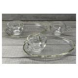 VINTAGE GLASS SNACK PLATE & CUP SETS