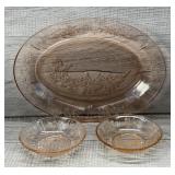 PINK DEPRESSION GLASS SHARON FEDERAL GLASS