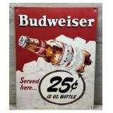 VINTAGE METAL ANHEUSER BUSCH BUDWEISER SIGN
