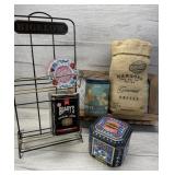 TEA & COFFEE COLLECTIBLES TINS + HERSHEYS