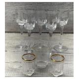 VINTAGE STEMMED CORDIAL GLASSES & SHOT GLASSES