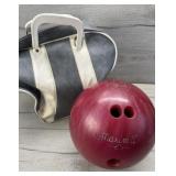 VINTAGE EBONITE MAXIM IV BOWLING BALL & BAG ~12 LB
