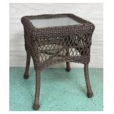 ALL WEATHER RESIN WICKER ACCENT TABLE