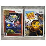 NINTENDO Wii GAMES SUPER MARIO GALAXY & BEE MOVIE