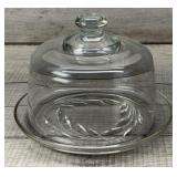 GLASS CHEESE DOME & PLATE