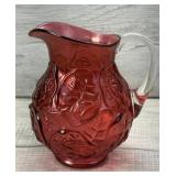 VINTAGE FENTON ART GLASS CRANBERRY PITCHER