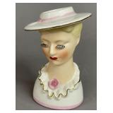 VINTAGE LADY HEAD VASE CERAMIC