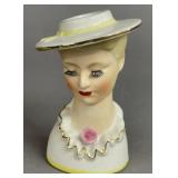 VINTAGE LADY HEAD VASE CERAMIC