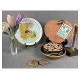 BREAD WARMER CAT PLATE COASTER SET ITALY