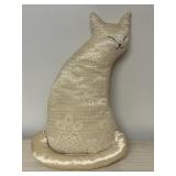 OVERLY RAKER DECORATIVE FABRIC CAT PILLOW