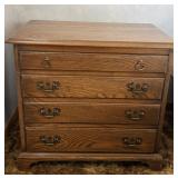 SOLID OAK 4 DRAWER BEDSIDE NIGHT STAND