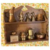 WOOD SHELF W COLLECTIBLE MINIATURES