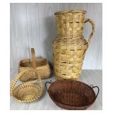 NATURAL FIBER WOVEN BASKETS PITCHER BASKET