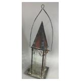 METAL & GLASS PRIMITIVE BIRD FEEDER