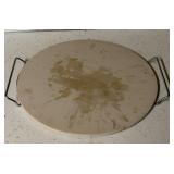 PIZZA STONE W SERVING RACK