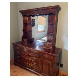 VINTAGE SEARS OPEN HEARTH 2 PC DRESSER W MIRROR