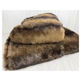 FAUX FUR THROW BLANKETS X 2