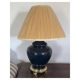 VINTAGE NAVY BLUE CERAMIC TABLE LAMP