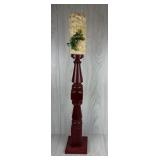 27' TALL PAINTED WOOD PILLAR CANDLE HOLDER