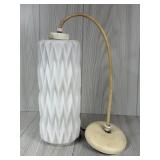 MID CENTURY WHITE TEXTURED GLASS SWAG PENDANT LAMP