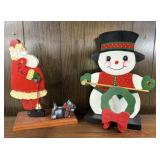 WOOD CUTOUT CHRISTMAS DECOR HAND PAINTED